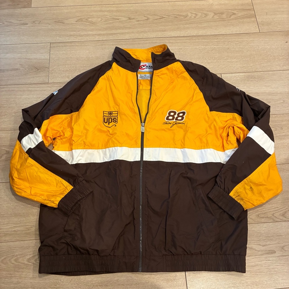 Vintage Chase Authentics Dale Jarrett 88 UPS Windbreaker Jacket Size XXL